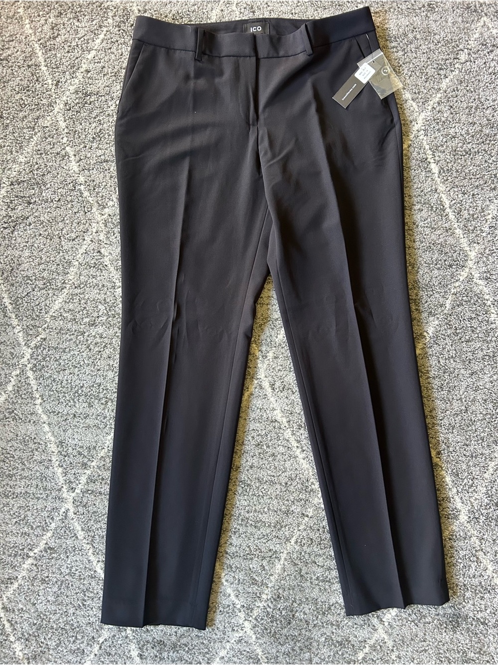 ICO Uniforms Women's Black Tailored Dress Trousers Pants